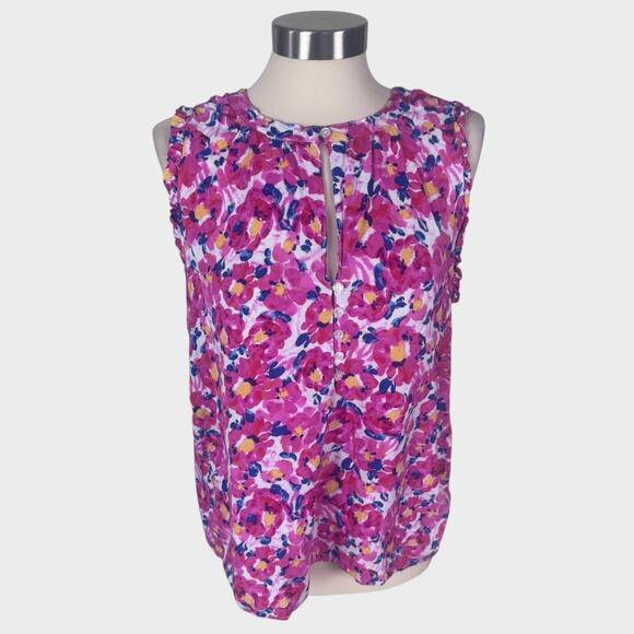 Time and Tru Medium 8-10 Pink Pattern Sleeveless Top 100% Rayon - Picture 1 of 8
